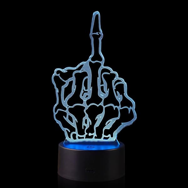 3D Illusjon Langfinger Tommel Opp Nattlampe med 16
