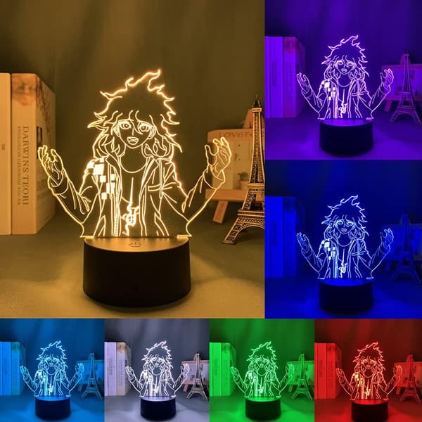 Nagito Komaeda Anime Action Figur 3D Led Natlampe Manga
