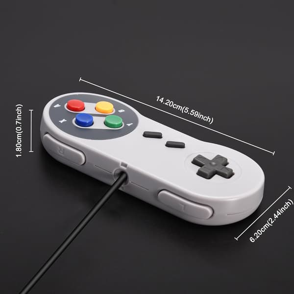 2-pak kablet SNES-gamepad, SNES-controller fuldt kompatibel med original SNES/SFC - [Plug and Play] (Multi-farvede taster) Colourful