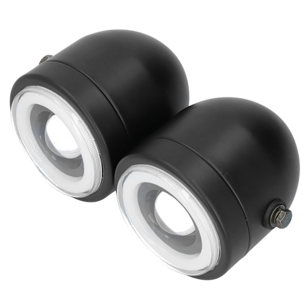 Universal LED Forlygte Dobbelt Lamper Runde Angel Eyes Høj Lav Stråle Retro DRL Blå Hvid Lys