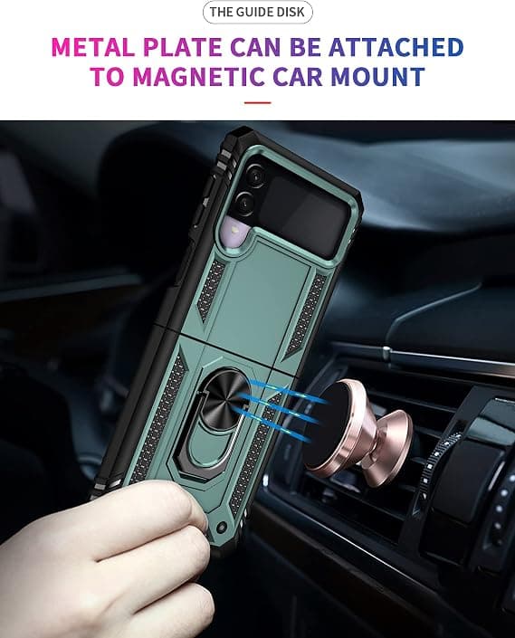 Kompatibel med Samsung Galaxy Z Flip 3 Case, [Militær Gra