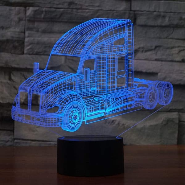 Lastbil Abstrakt 3D Optisk Illusion Modell Visuell Nattlampa