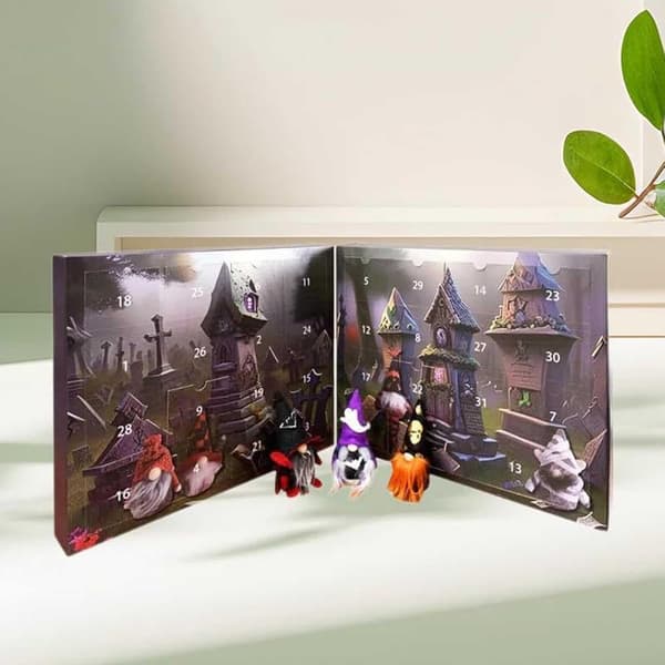2025 Halloween Nisse Adventskalender 31-dagers nedtelling med samleobjekter Nissedukker Gaver til gutter, jenter og voksne