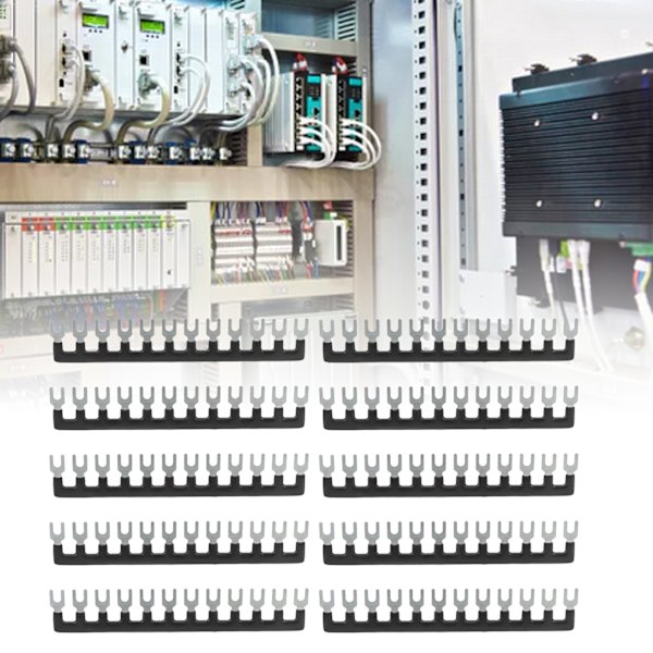 10 st 25A Jumper Block Terminal Strips Isolerade TB Barrier Strip Gaffeltyp Terminal Stripe Strips Svart TB 2512