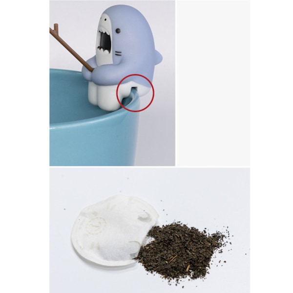 Teinfuser Hai Form Bunn Design PVC Enkel Rengjøring Vakker Elastisk Te Tilbehør