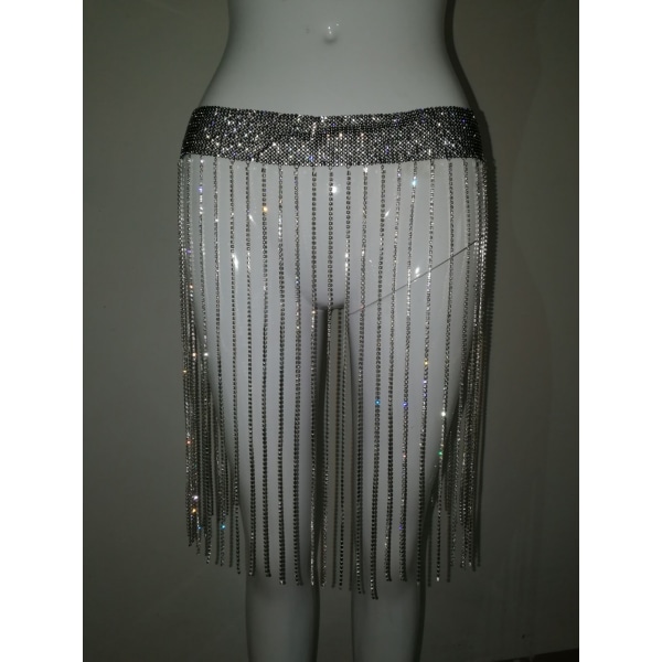 Victray Kristallkroppskedjekjol Rhinestone Midjekedjor Nig