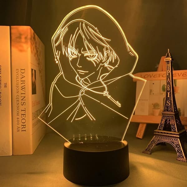 Attack on Titan 3D Anime Lampe Natt Levi Ackerman Illusjon N