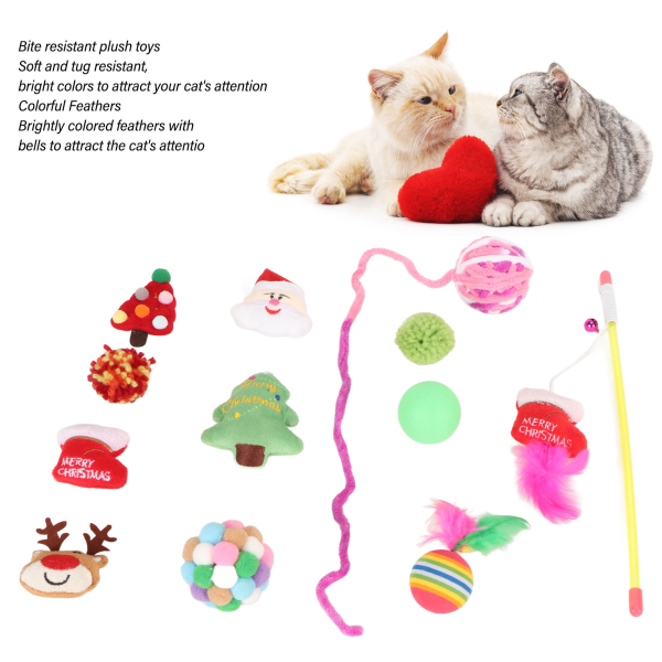 12 st jul katt leksaker lindra tristess interaktiva husdjur katt diverse leksaker med fjäder för kattunge