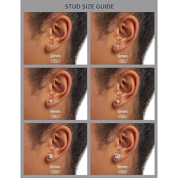 Essentlals Belagt Sterlingsølv Cubic Zirconia Ørestikker ess) 6mm