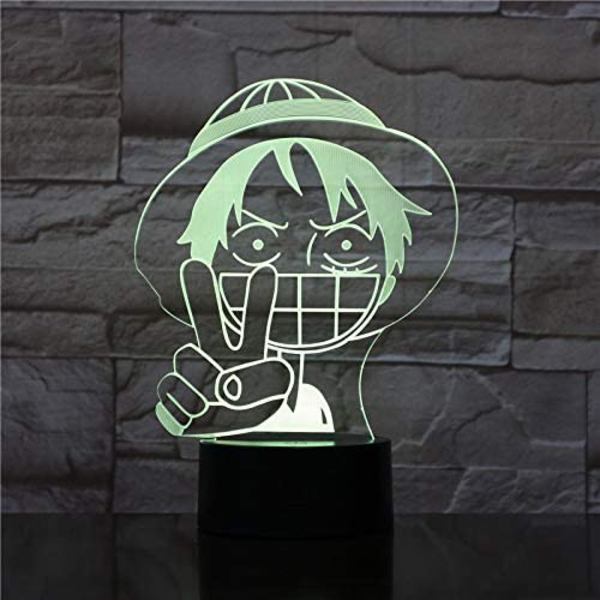 One Piece Luffy 3D Illusion Natlampe Smart Touch, RG