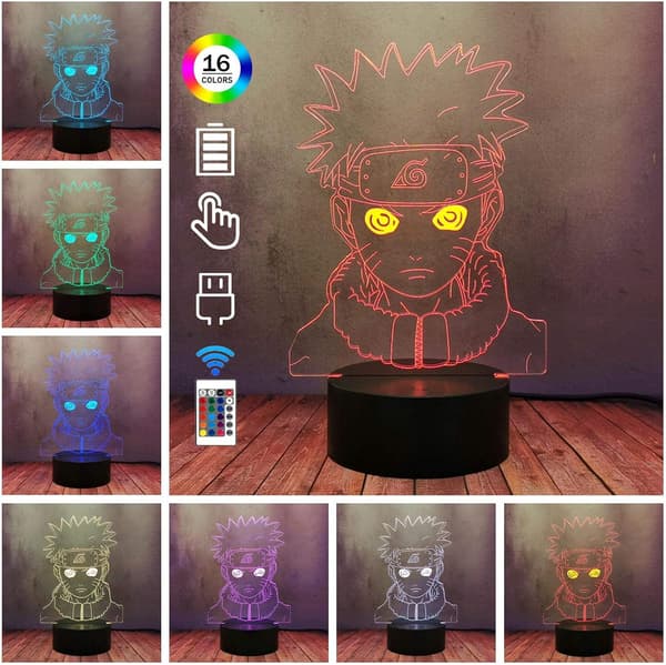 Naruto Kakashi Uchiha Sasuke 3D Illusion Natlampe Sm