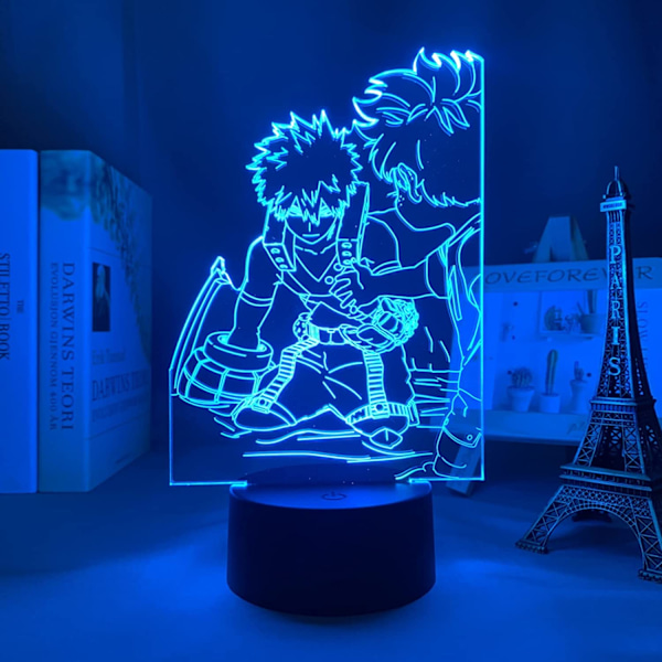 3D nattljus led Bakugo Katsuki 3D lampa Anime My Hero Aca