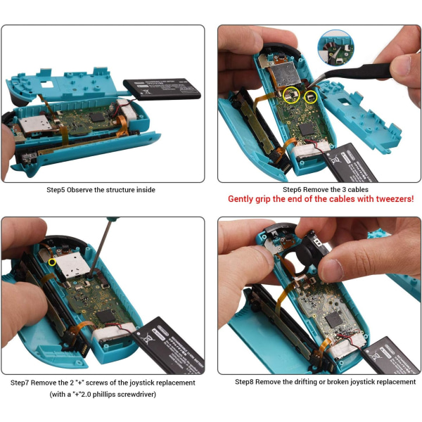 Joycon Joystick-ersättning 2-pack, ersättningsjoystick Analog Thumb Stick för Switch Joy-Con-kontroller & Switch Lite, vänster/höger analog joystick w