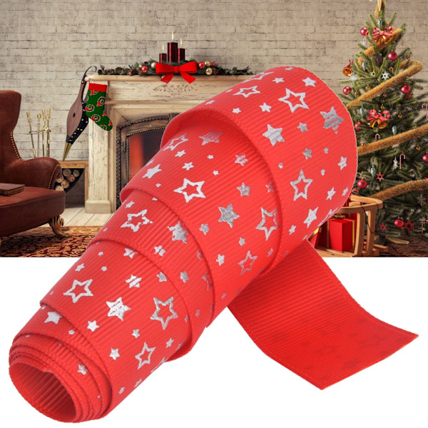 4 meter röd tryckt polyester spets tillbehör DIY presentförpackningstejp julband festivaler förpackningsbälte stil 4