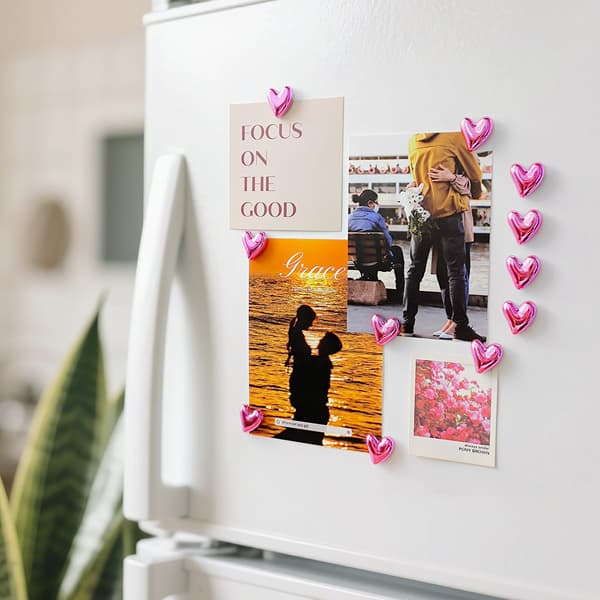 12-pak lyserøde hjerte-køleskabsmagneter, 0,83 tommer søde mini-hjerte-dekorationsmagneter til hjemmekøkken-køleskab-whiteboard-dekoration pink
