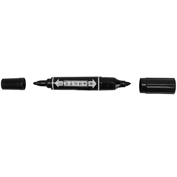 Marker Pen Olie Tyk Stor Dobbelt Hoved Signatur Marker Penne Highlighter Malerværktøjer (Sort)