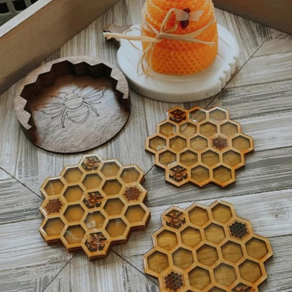 Hexagon Honningkagebrikker, Honningkagebrikker Sæt Dekorat
