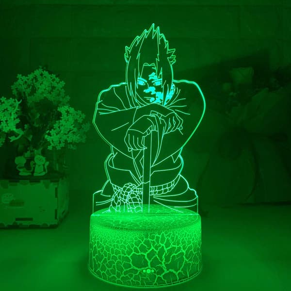 3D Natlampe 3D Lampe Anime Sasuke Lys til Soveværelsesindretning