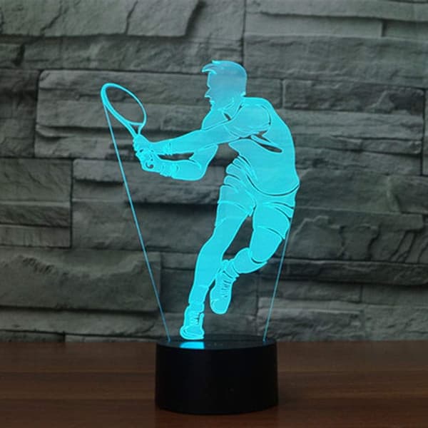 3D Optisk Illusion Farverig Natlampe Tennis Touch USB LE