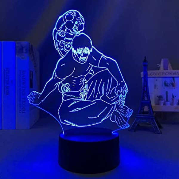 Jujutsu Kaisen Gojo 3D Illuusio Yövalo Lamppu Älykäs Kosketus, RGB-efekti USB-kaapelilla Toimitetaan Luova Japanilainen Anime 3D Lamppu - Ihanteellinen Lahja