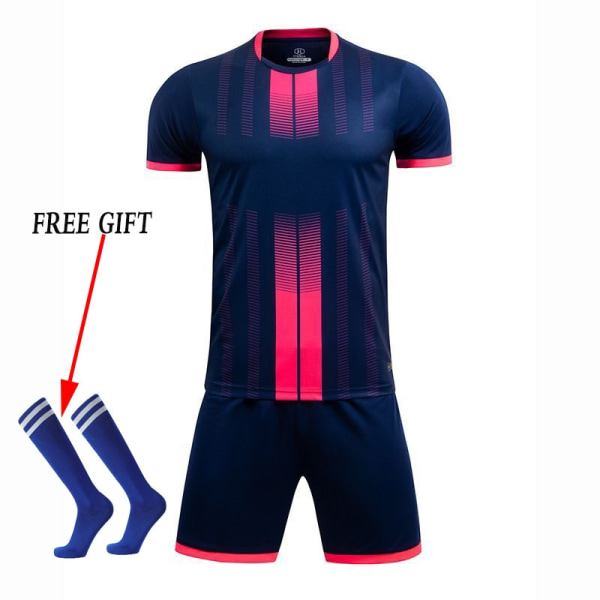 Barnfotbollströja Träningsoverall Barnfotboll Sportkläder Flickor Pojkar Spela Boll Sportkläder Set Väst Barnfotbollsoverall Navy A Not Custom 3XS Height 120-130CM
