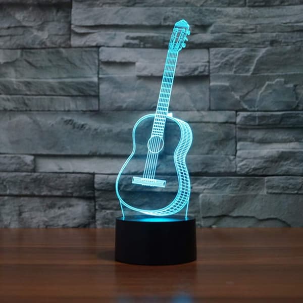 Gitar 3D Modell Visuell Optisk Illusjon 7 Fargeendring Berøring