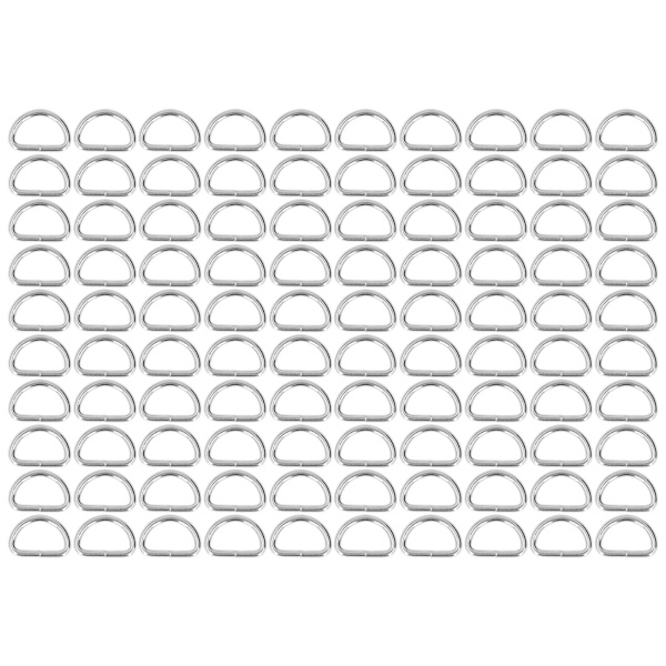 100 stk D-ringer - Slitesterke, bærbare, enkle å bytte ut, praktiske, kompakte veskespenner for halskjeder 2x15x10mm Silver