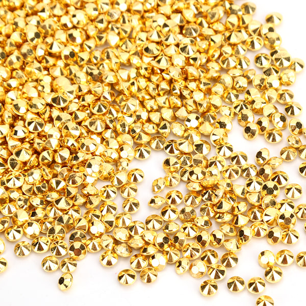 6000PCS 4.5mm Rhinestone Alle Gullbelagt Gule Akryl Diamant for Bryllup DIY Negle Skjønnhetsdekorasjon