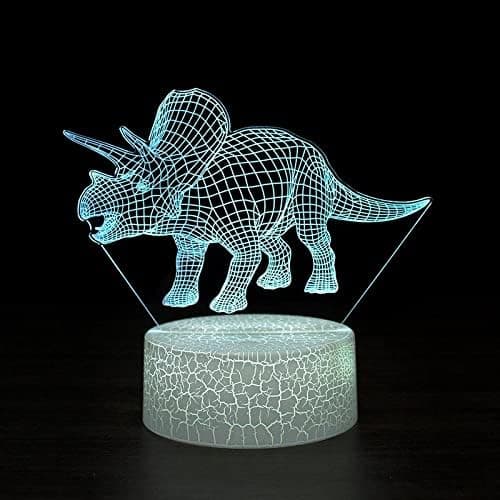 Dinosaurleker 3D Dinosaur Nattlys for Barn Triceratops I