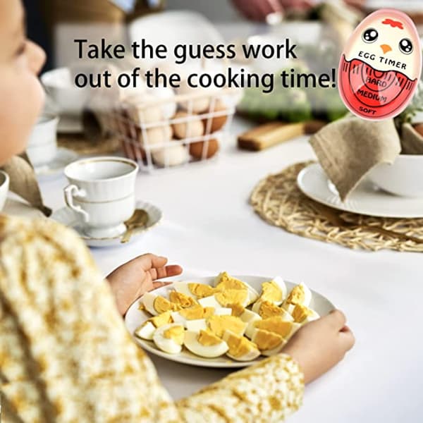 Kjøkken koketimer, eggtimer for kokende egg, myk hardkokt eggkokertimer som endrer farge når den er ferdig. (Rød)