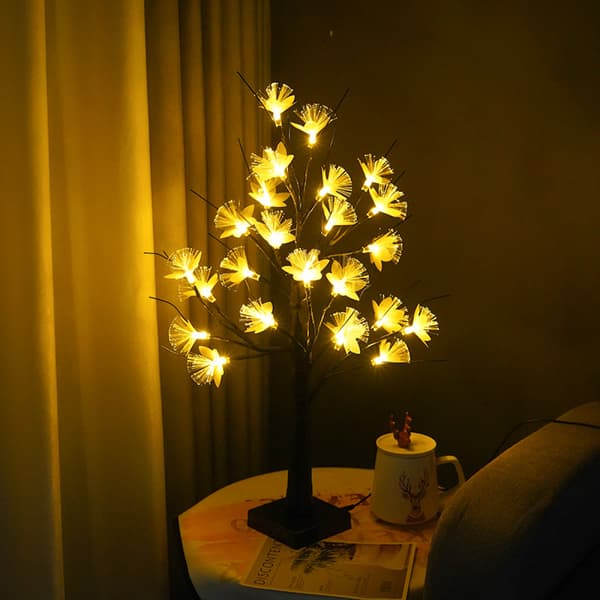 LED Blomster Fe Lys Lysende Kvist Gren Vase Dekorativ