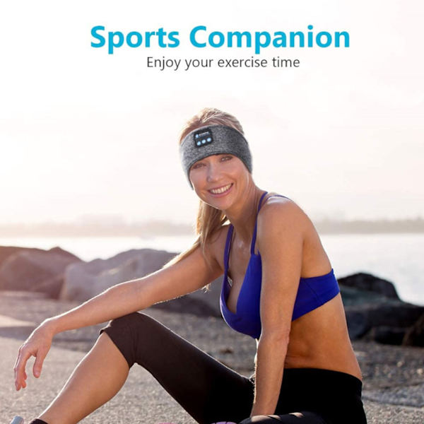 Sports Music Hodebånd Bærbar USB Søvn Hodetelefon BT Hodebånd for Sovende Trening Jogging Reiser Meditasjon Heather Grey