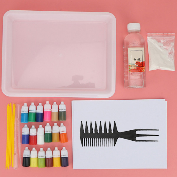 Vattenmarmorering Mineralpigment i PVC-flaska för Ebru Art Tool för barn (A4 18 färger 6 ml)