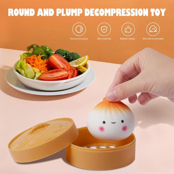 Squishy Dumpling Stressbolde, Strækbare Sensoriske Klemme Fidget Legetøj til Voksne Børn, Beroligende Stressaflastende Dejbolde ADHD & Afslapning