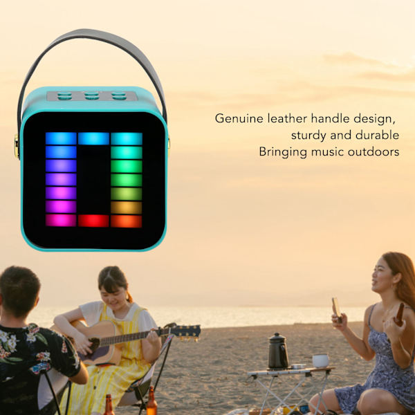Mini Karaoke Maskine Sæt RGB Pickup Lys Digital Behandlings Chip Håndholdt Bærbar Bluetooth Højttaler med Mikrofon Green