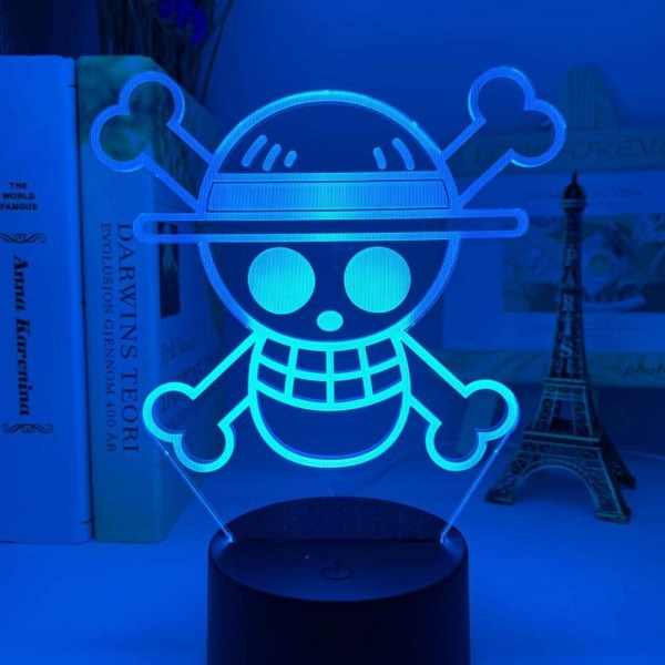 3D nattlampa för barn Illusion Lamp Toy Anime One Piece Lo
