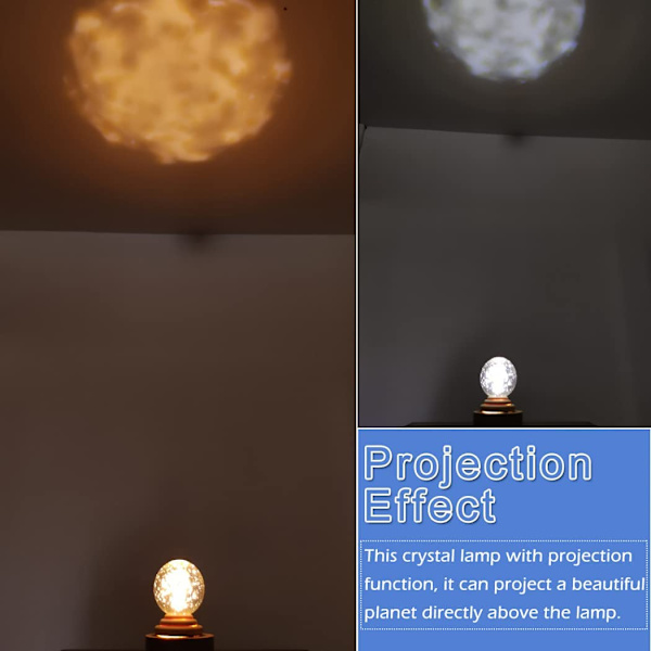 3D Boble Krystallkule Nattlys - LED Planet Projeksjon L