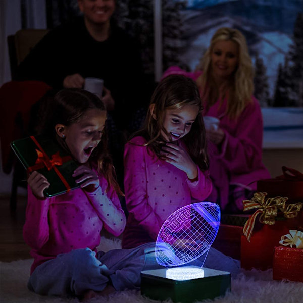 Fotball 3D Lampe Nattlys med Fjernkontroll & Berøringskontroll