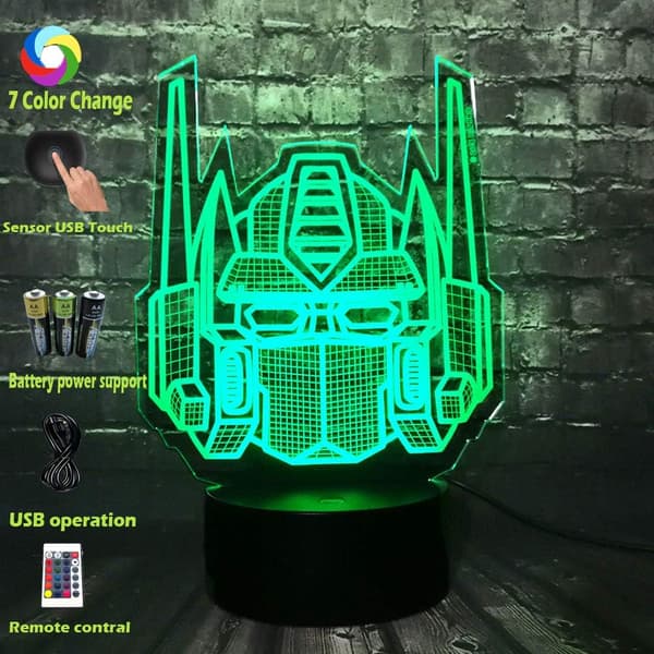 Anime Transformers Optimus Prime 3D LED Akryl Nattlys