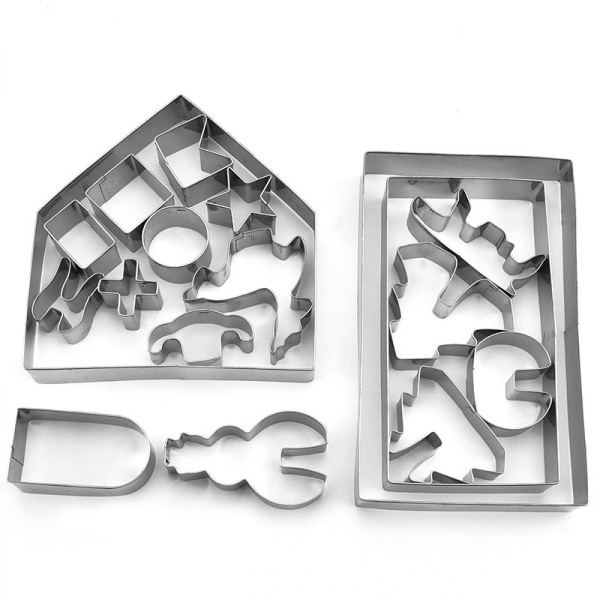 18-delade pepparkakshusskärare, 3D Christmas House Cookie Cutter Set, Stai