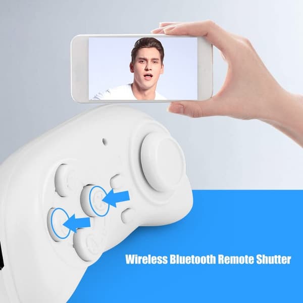 Trådløs Bluetooth spillkontroller, med automatisk lukkerfunksjon White