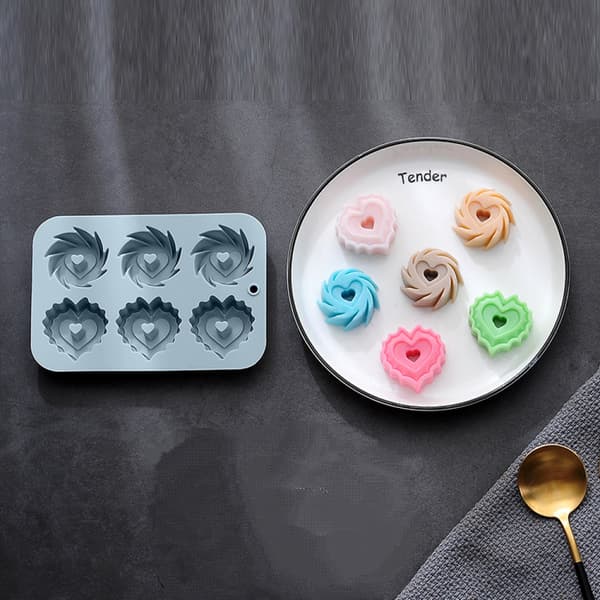 6-delt Kærlighedsspiral Kageform Donut Riskage Supplement