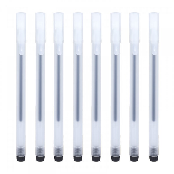 8-pack svarta gelpennor 0,5 mm extrafina kulspetspennor