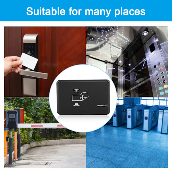 Bärbar 125KHz ID-kortläsare Drive Free med USB-kabelstöd för Windows-system
