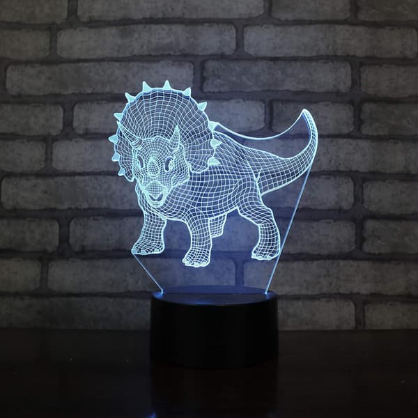 4 stk. 3D Dinosaur Natlampe, ATTOE Led Illusionslampe 16 Co