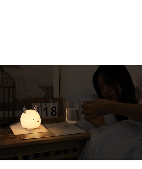 Usb Rådjur Silikon Atmosfär Ljus Med Sovande Ljus Natt
