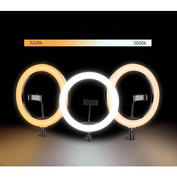 Selfie Ring Light Stand, dimbar LED RGB-bordslampa