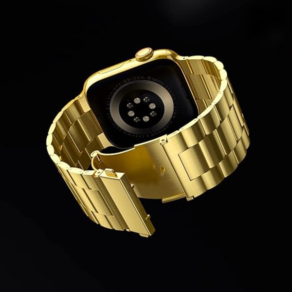 316L Kirurgisk Rustfrit Stål Apple Watch Rem, Ridse-/Vandafvisende, Passer til Series Ultra, Størrelser 49mm, til Business Casual Gold