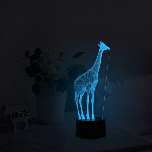 Giraffe 3D Natlampe 7 Farve LED Touch Bord Skrivebordslamper En