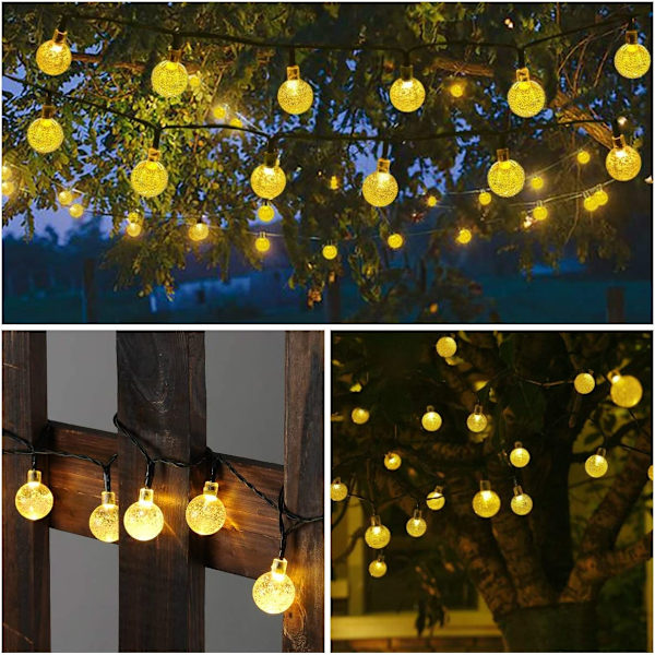 18ft 30 LED Globe String Lights, Vattentäta Utomhus String Lights Warm White 30 LED